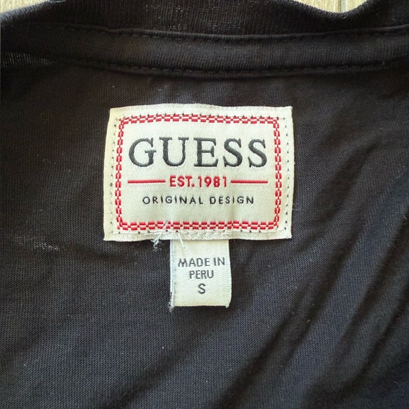 GUESS Logo Embroidered Women’s Classic Black Tee Size Small - Picture 7 of 8